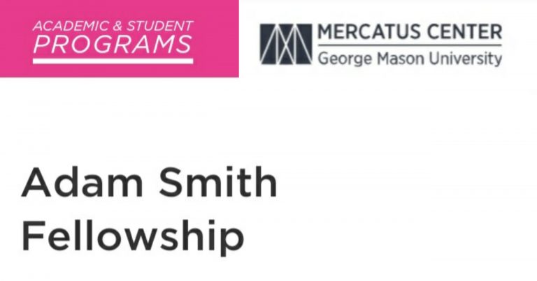 Mercatus Center 2022 Fully Funded Adams Smith Fellowship