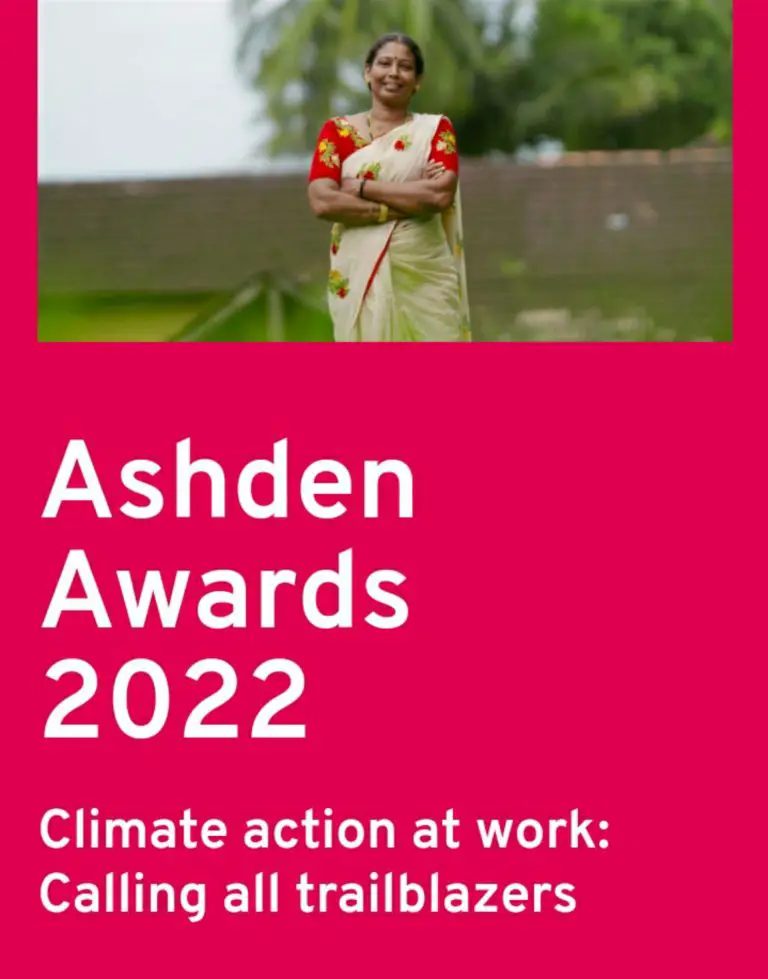 Ashden Awards 2023(£25,000) Innovators grant, registration of interest and application