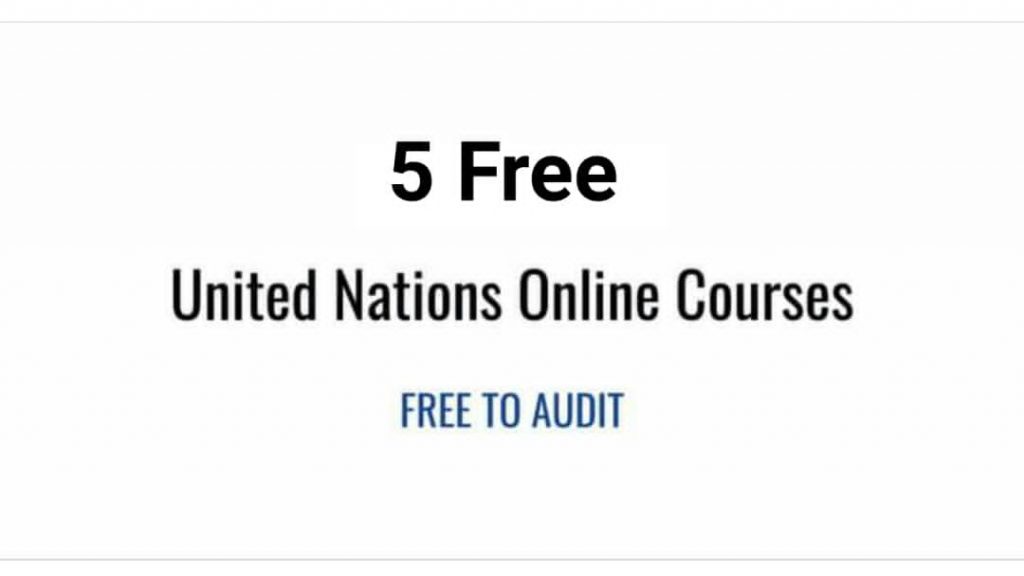 United Nations sponsored 5 Free Courses