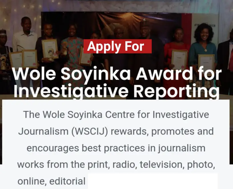 IMG 20221018 WA0004 - 2022 Wole Soyinka Award for Investigative Reporting for Nigerian Journalists.