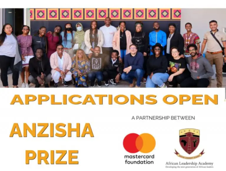 Anzisha Prize $140,000 Fellowship 2023 for Young African Entrepreneurs