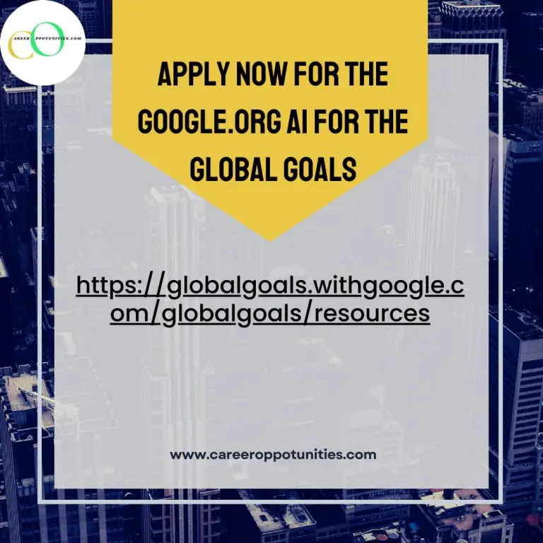 Apply Now for the Google AI for the Global Goals