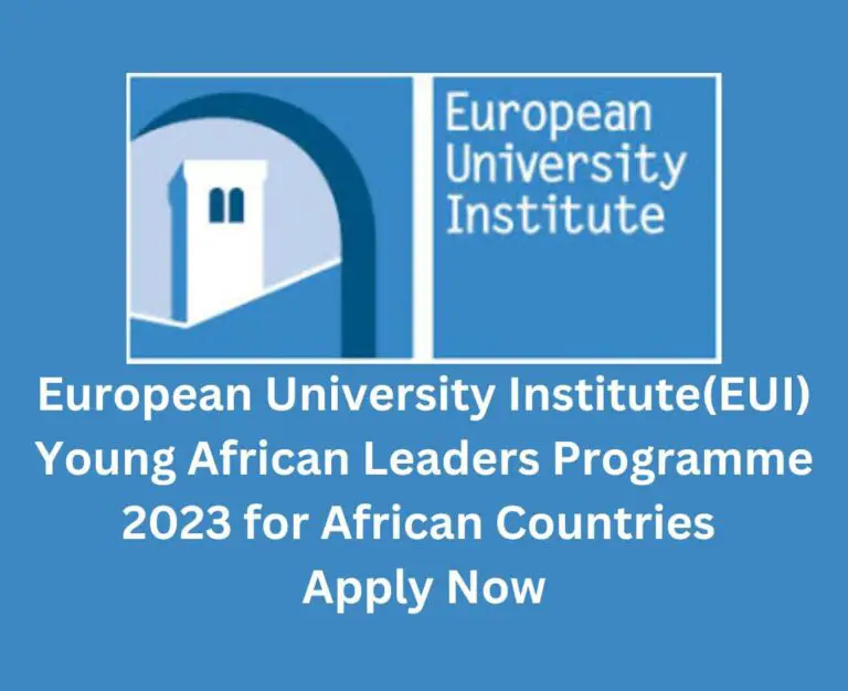 European University Institute(EUI) Young African Leaders Programme 2023 for African Countries | Apply Now