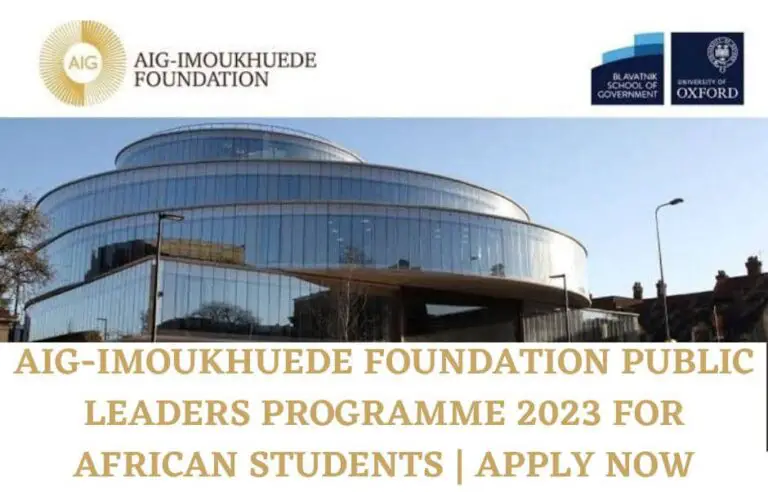 Aig-Imoukhuede Foundation Public Leaders Programme 2023 for African Students | Apply Now