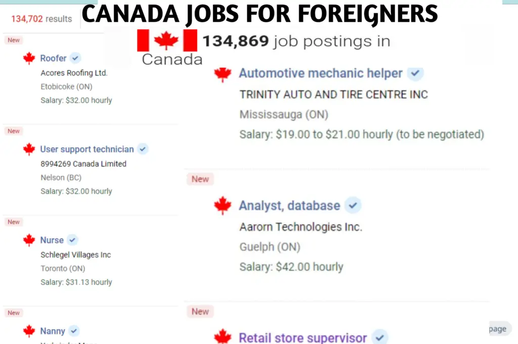 Canada jobs for foreigners