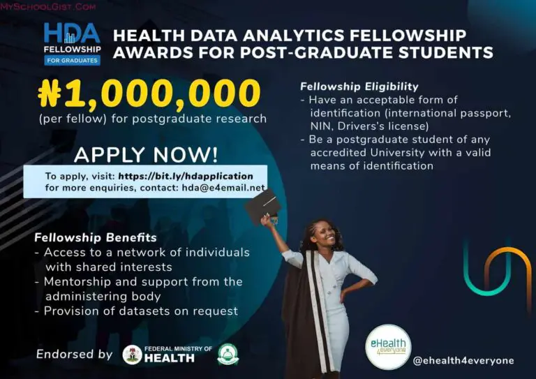 Golden Opportunity: Graduate Fellowship – Apply Now for the 2023 Health Data Analytics Fellowship for Young Nigerians