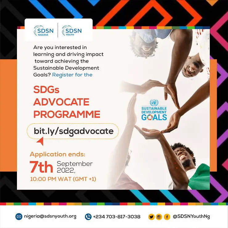 Empowering Young Nigerians Advocate Programme: Apply Now for the 2023 SDGs Advocate Programme (Cohort 4)