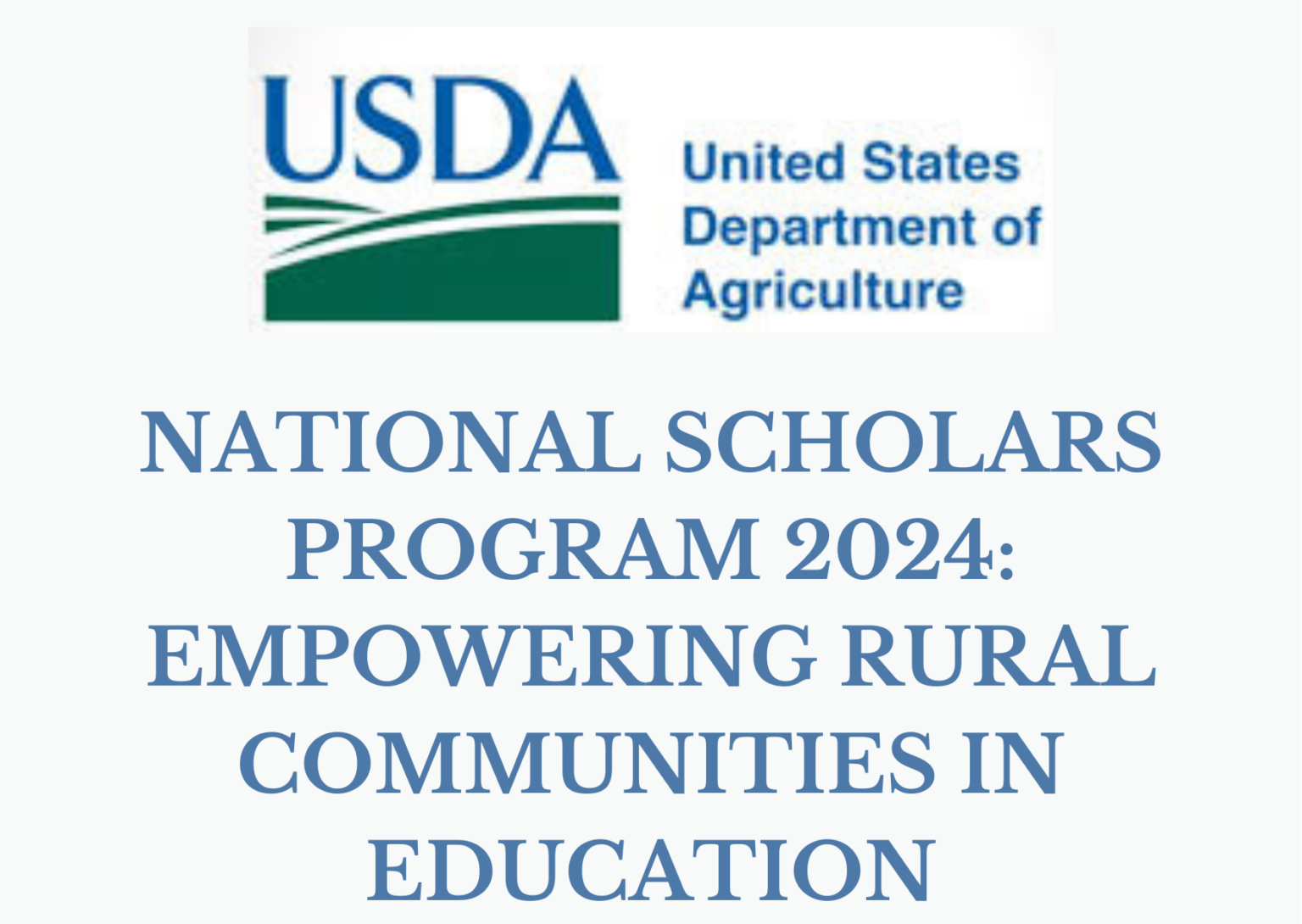 USDA National Scholars Program 2024: Empowering Rural And Underserved ...