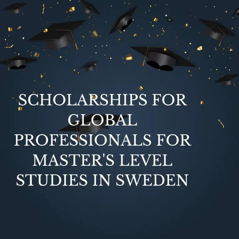 Scholarships for Global Professionals for Master’s Level Studies in Sweden (Fully Funded) for the 2024/2025