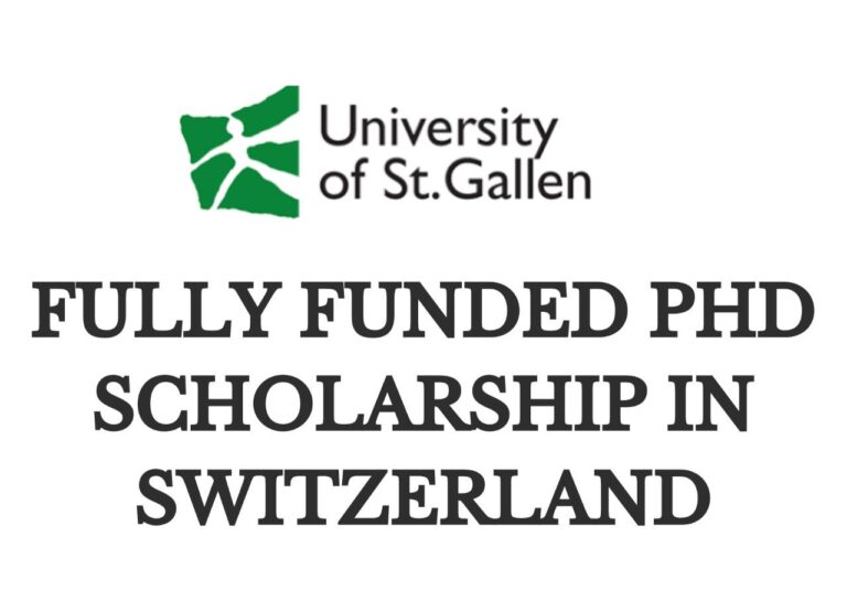 Fully Funded 2024 PhD Scholarship, University Of St. Gallen, Switzerland