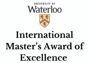 University of Waterloo International Master’s Award of Excellence