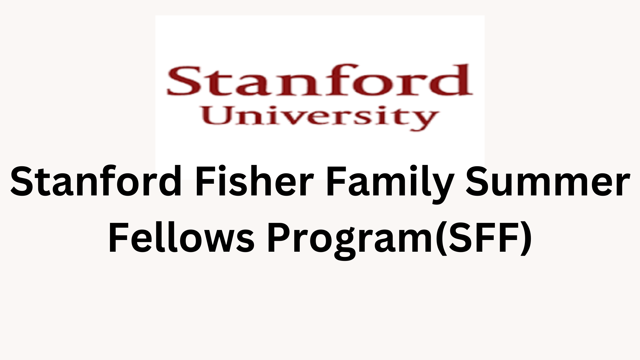 Stanford Fisher Family Summer Fellows