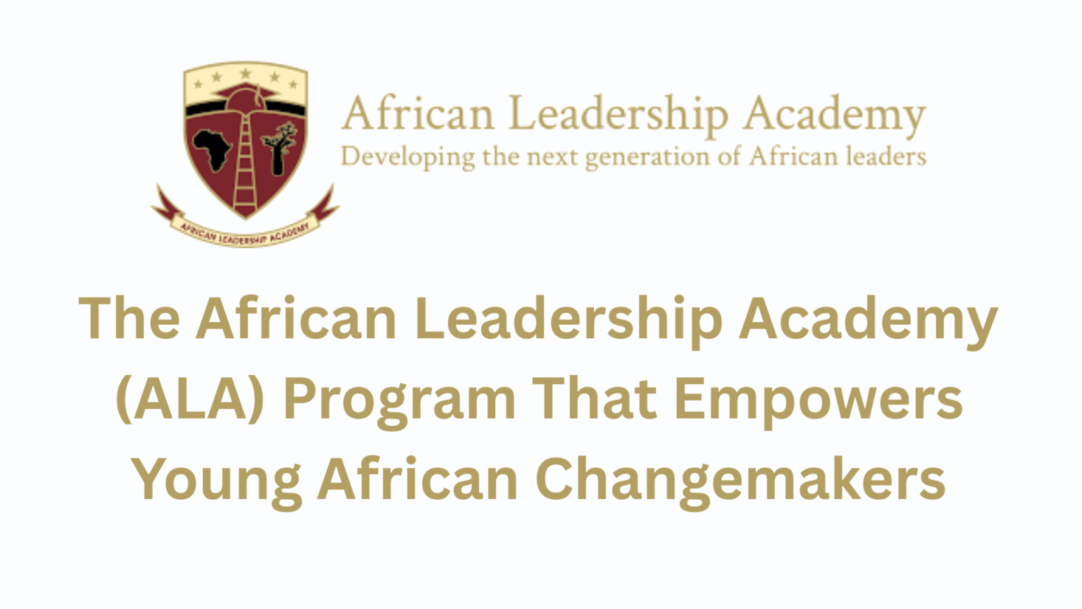African Shape Program Life-Changing Opportunity: The African Leadership Academy (ALA) 2026 ...