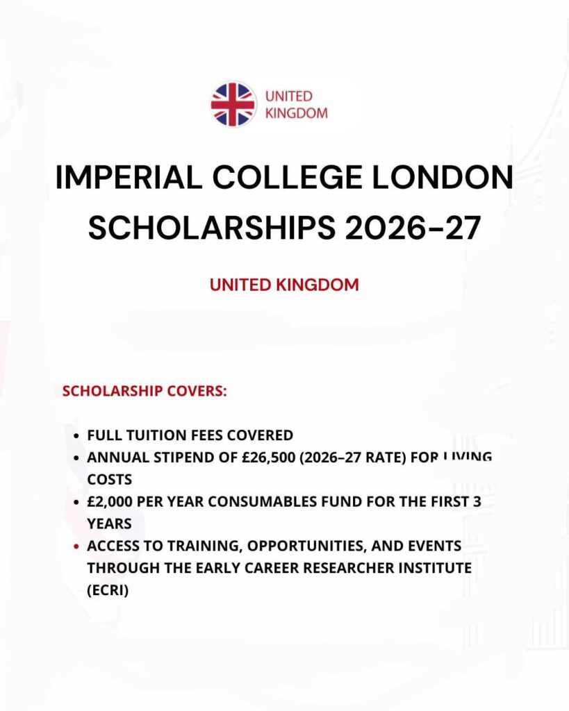 FB IMG 1764881975318 - Full Funded Scholarship opportunities at the Imperial College London.