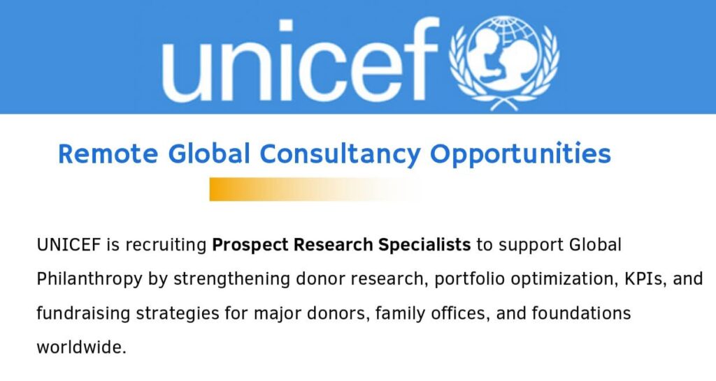 FB IMG 1768718547693 - Remote UNICEF Global Consultancy. Opportunity Open to All.
