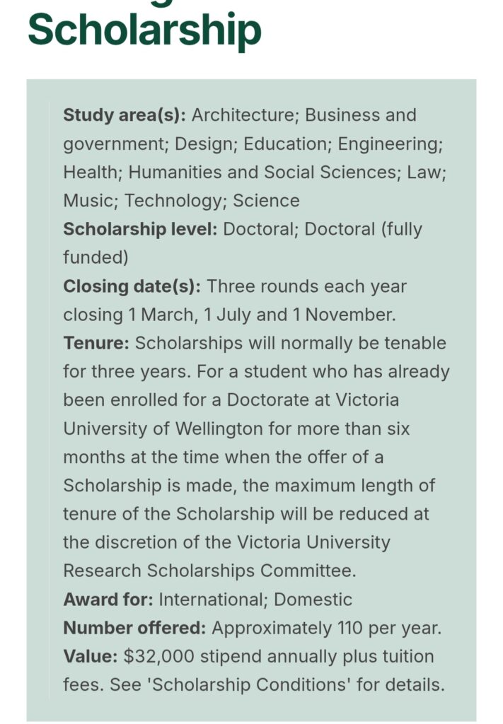 Screenshot 20260121 160934 Facebook - Victoria University of Wellington Fully Funded Scholarships Plus Stipends. 
