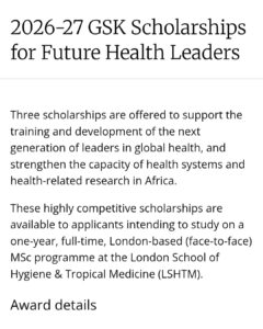 Screenshot 20260121 170643 Facebook - 2026-27 GSK Scholarships for Future Health Leaders
