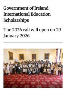Screenshot 20260129 202517 Chrome Beta - Government of Ireland International Education Scholarships Application is now Open